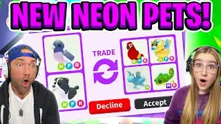 We Trade The NEON Wood Pigeon & NEON Border Collie in Adopt Me! Roblox!