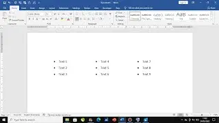 How to create bullet points in three columns Microsoft Word