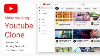 Youtube API - How to make youtube Clone | Fully working youtube clone with HTML, CSS, JS