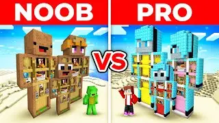 JJ And Mikey NOOB vs PRO Family Statues Survive Battle in Minecraft Maizen