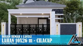 DESAIN RUMAH 10 X 26 METER I CILACAP - RUMAH TROPIS MODERN  