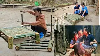 Single mother designs bamboo dining table, grills fish, love is compensated Ly Thanh Thuy
