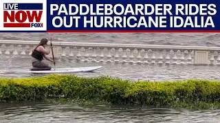 Hurricane Idalia: Florida man rides out storm surge on paddleboard | LiveNOW from FOX