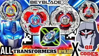 ALL  TRANSFORMERS BEYBLADE X QR CODES + Gameplay | Hasbro Beyblade X App