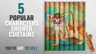 Top 10 Popular Characters Shower Curtains [2018]: Wimaha Fabric Cat Shower Curtain Water-resistant