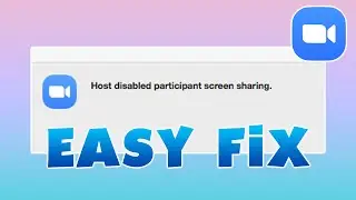 Zoom Tutorial: Host Disabled Participant Screen Sharing (EASY FIX!)