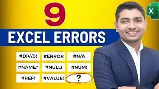 Mastering Excel: 9 Errors Every User Must Know😲!!