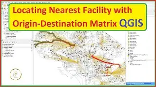 Locating Nearest Facility with Origin, Destination Matrix with QGIS | Network Analysis | 28