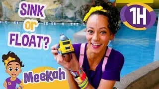 Meekah Plays Sink or Float with Trucks and Dinosaur Toys! | 1 HOUR OF MEEKAH! | Blippi Toys