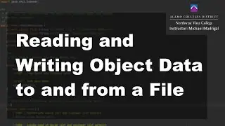 Java 2 Online, [Files.03] Reading and Writing Object Data to and from a File