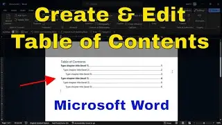 How to Create & Edit a TABLE OF CONTENTS in Word (Quick & Easy Tutorial)