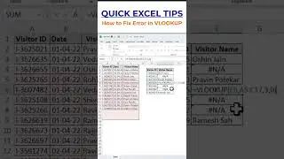 #shorts | How to Fix Errors in VLOOKUP Function