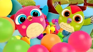 Hop Hop the owl teaches Peck Peck how to use the lift. Baby cartoons for kids. Cartoon collection.