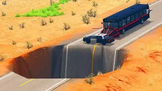 Cars vs Giant Pit – BeamNG.Drive