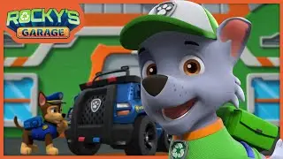 Police Cruiser Down!!! Chase's Wobbly Tire Problem - Rocky's Garage - PAW Patrol Cartoons for Kids