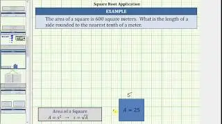 Square Root App: Find the Side Length of a Square Given the Area