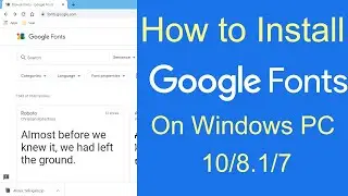 How to install Google fonts on windows 10, 8.1,7 PC | Google Fonts Installation on Windows PC