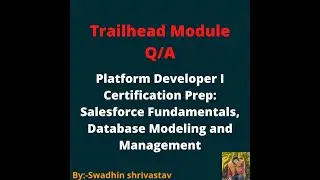 Platform Developer I Certification Prep Salesforce Fundamentals, Database Modeling and Management