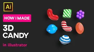 How to make 3D CANDY in Adobe Illustrator in Seconds  |  Easy 3D