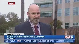 Police Caravan Picking Up Toys In Escondido