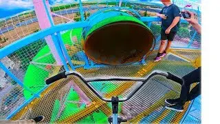 BMX RIDING DOWN ABANDONED WATERPARK TUNNEL!