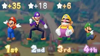 Mario Party 10 Whimsical Waters - Mario vs Waluigi vs Luigi vs Wario (Very Hard)