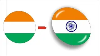 3D Indian Flag Logo Circle Corel Draw Tutorials