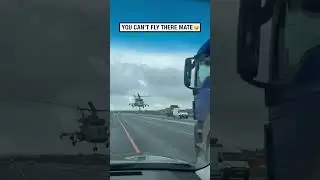 Helicopter flies extremely low over highway! 🫣😳  -  🎥 Contentbible