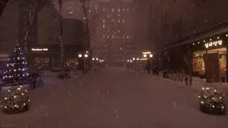 Nostalgic Quiet Winter Night Street | Sounds of Falling Snow, White Noise