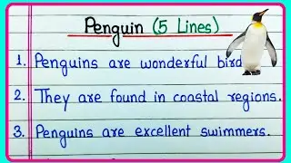 5 lines on Penguin in English | Penguin essay in English 5 lines | Few lines about penguin