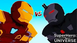 IRONMAN MARK 85 vs WARMACHINE in Roblox SuperHero: Universe..