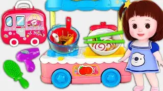 Baby Doli and noodle cooking truck and beauty car