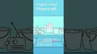 Playing (living) Minecraft: Swimming in the ocean  #animation #minecraft