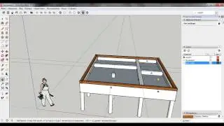 Соединение бруса шип-паз (первый ряд). Проект SketchUp. Баня из бруса.