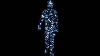 Hologram Effect Man Walking - Animated Video Loop Overlay