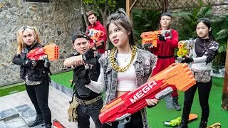 LTT Nerf War : SEAL X Warriors Nerf Guns Fight Crime Group Dr Lee Girl Boss Gold Mission