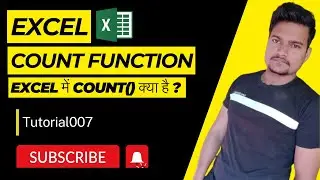 COUNT Function in Excel | Part - 30 | @Tutorial007