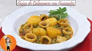 Guiso de Calamares con Guisantes y Patatas | Receta de Cocina en Familia