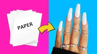 DIY - HOW TO MAKE WATERPROOF FAKE NAILS FROM "PAPER" AT HOME - NAIL HACK