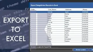 How to Export DatagridView Records in Excel Sheet in C# Visual Studio 2010 | csharp visual studio