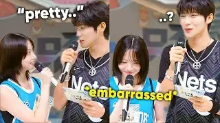 Eunchae got embarrassed when Sangmin suddenly praised her beauty on a live show