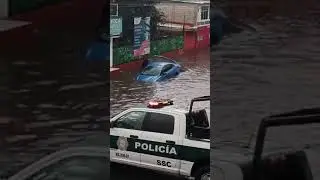 Una fuerte #inundación afecta la Calzada de #Tlalpan