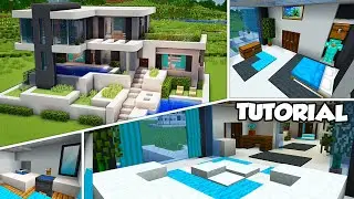 Minecraft: Large Modern House #27 Interior Tutorial (Easy)