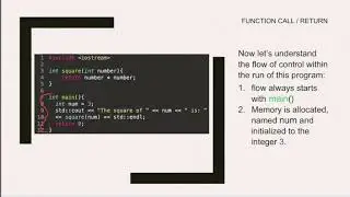 Understanding C++ Functions and Flow of Control When Functions are Called