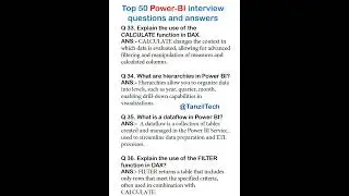 Top 50 Power - Bi Interview Questions And Answers 📚🔥 #shorts #tanziltech #powerbi