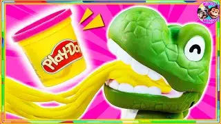 🦖 DINOSAURIO de PLAY DOH 🌈  ¡Jugamos con PLASTILINA de COLORES!