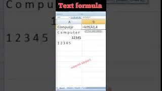 Left formula in excel #excel #microsofttips #exceltutorial #exceltricks #exceltips #excelshortsfeed