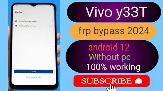 Vivo y33T frp bypass /google account remove android 12 without computer 2024.