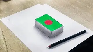 3D Flag Drawing - Bangladeshi Flag 3D Drawing