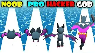 NOOB vs PRO vs HACKER vs GOD in Bat Evolution